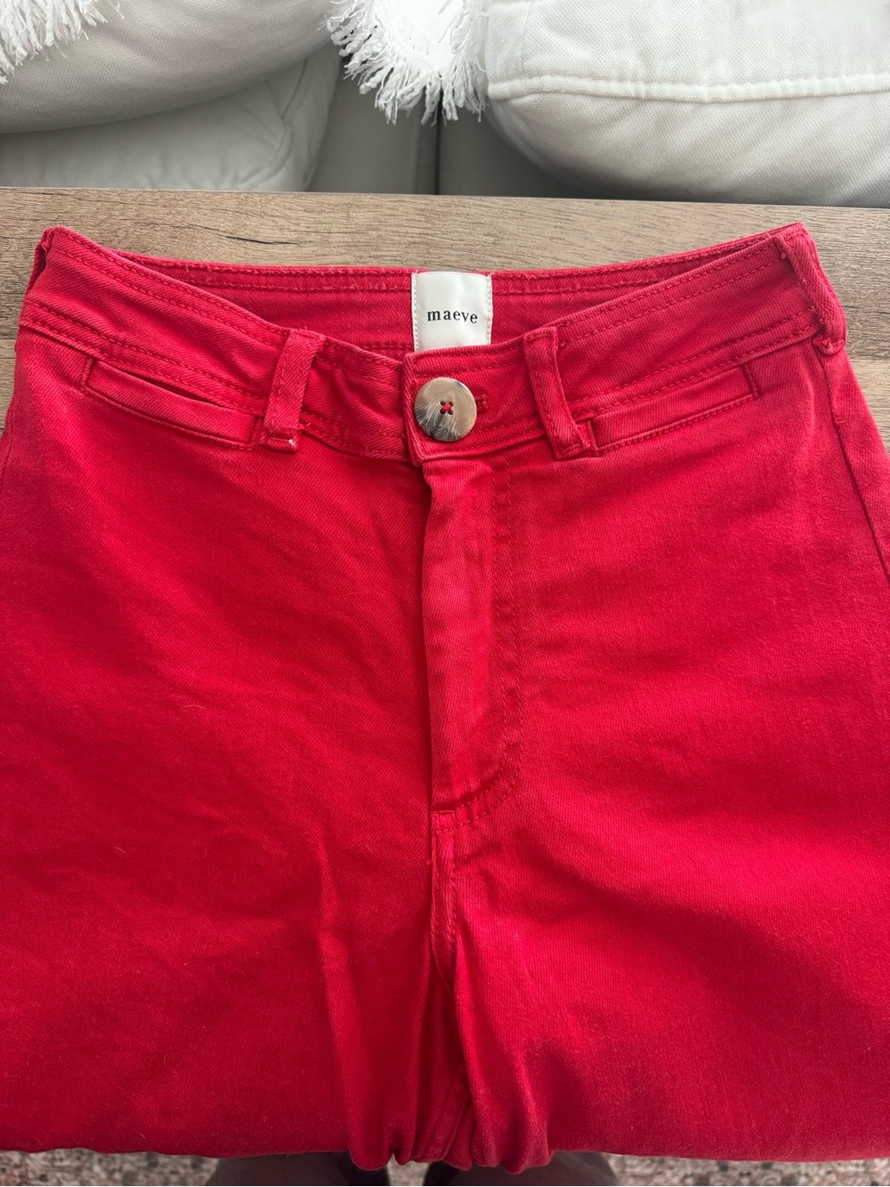 Free People Maeve Bright Red High-Rise Pants